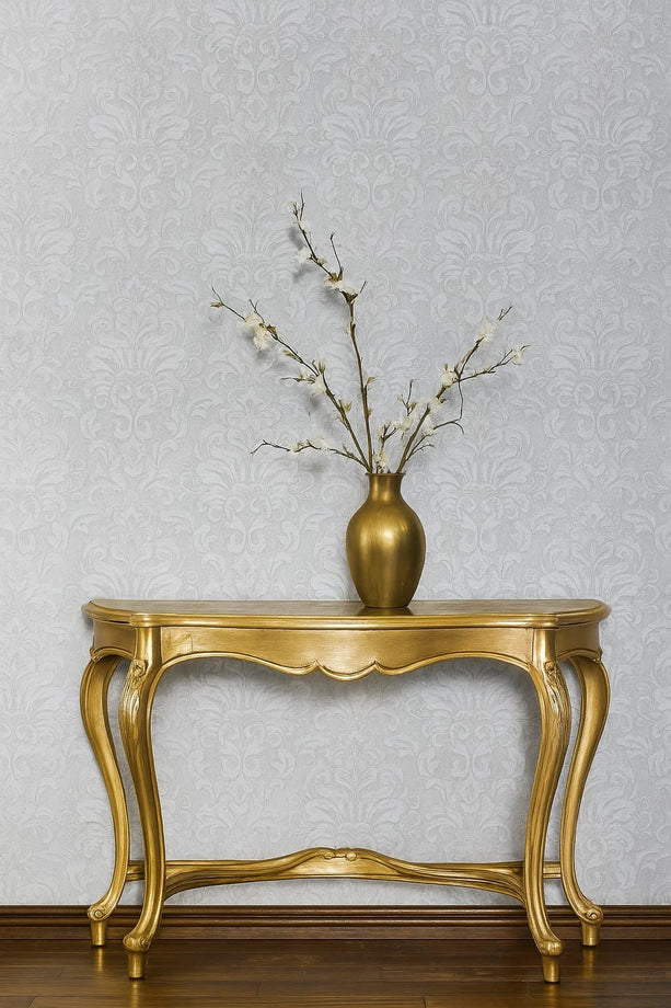Zambaiti Parati Z10917 Embossed Grayish Off-White Cream Plaster Victorian Damask