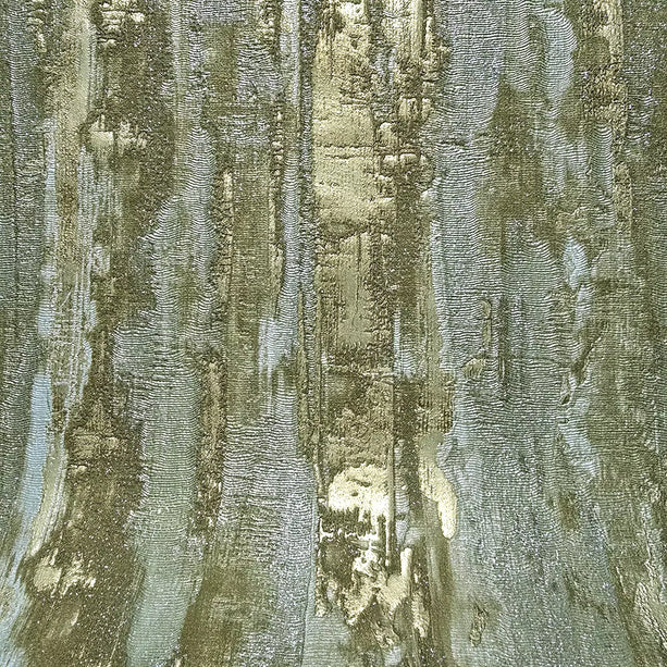 Zambaiti Parati Z10935 Gold Metallic Faux Distressed Metal Plaster Embossed Modern