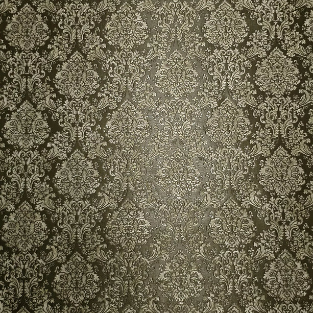 Zambaiti Parati Z10949 Dark Gray Bronze Gold Metallic Victorian Damask Faux Fabric Textured
