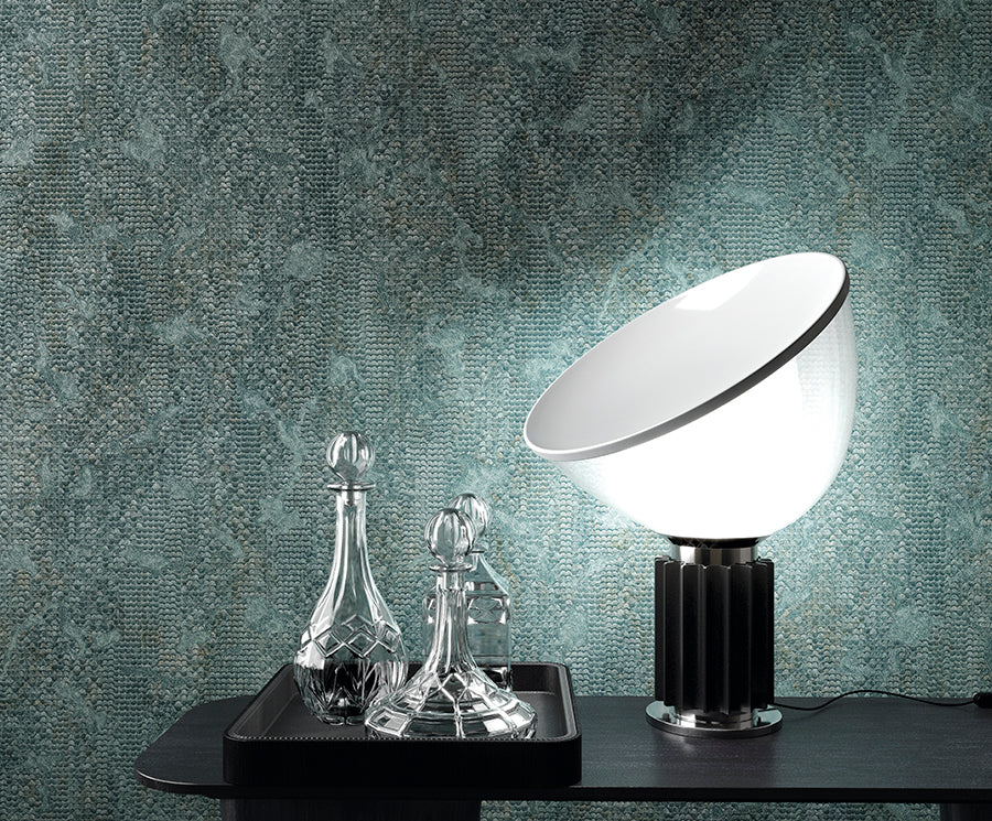 Zambaiti Parati Z10906 Teal green gold reflection plaster textured