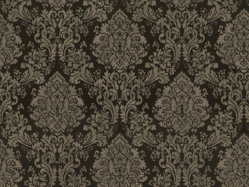 Zambaiti Parati Z10949 Dark Gray Bronze Gold Metallic Victorian Damask Faux Fabric Textured