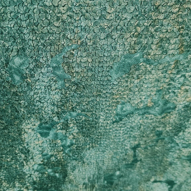 Zambaiti Parati Z10906 Teal green gold reflection plaster textured