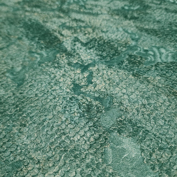 Zambaiti Parati Z10906 Teal green gold reflection plaster textured