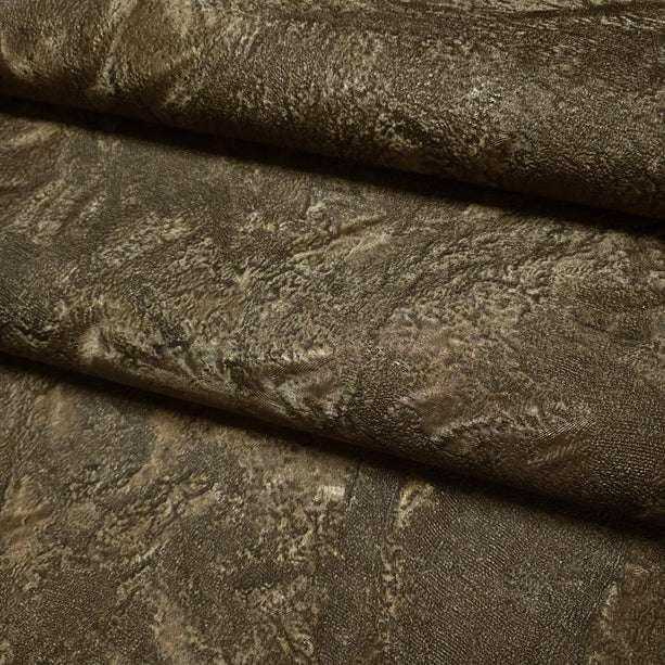 Zambaiti Parati Z10916 Brown Bronze Metallic Faux Distressed Plaster Contemporary