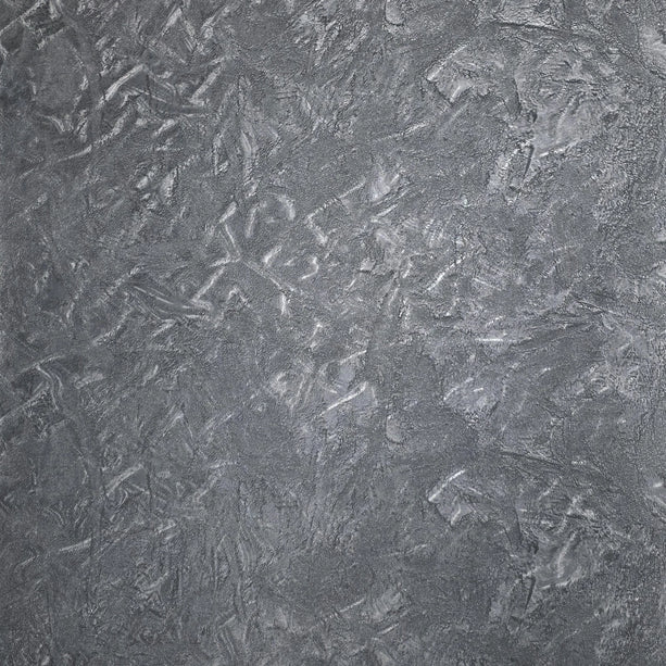 Zambaiti Parati Z10920 Dark Gray Silver Metallic Faux Distressed Crumpled Plaster