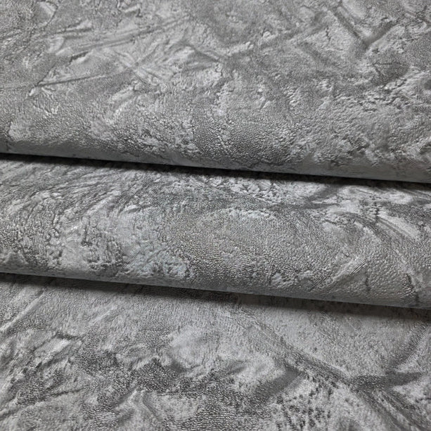 Zambaiti Parati Z10920 Dark Gray Silver Metallic Faux Distressed Crumpled Plaster