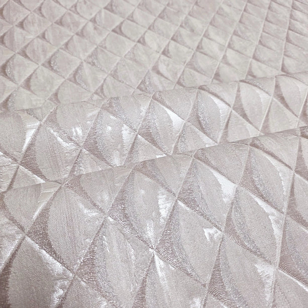 Zambaiti Parati Z10932 Pale Rose Tan Beige Silver Glitter Faux Fabric Diamonds Textured