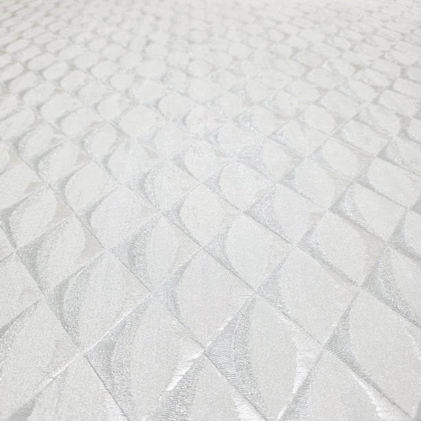 Zambaiti Parati Z10933 Light Gray Beige White Silver Glitter Faux Fabric Diamond Textured
