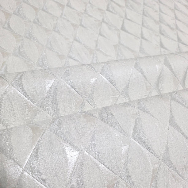 Zambaiti Parati Z10933 Light Gray Beige White Silver Glitter Faux Fabric Diamond Textured