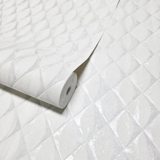 Zambaiti Parati Z10933 Light Gray Beige White Silver Glitter Faux Fabric Diamond Textured
