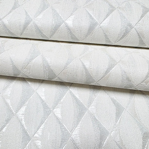 Zambaiti Parati Z10933 Light Gray Beige White Silver Glitter Faux Fabric Diamond Textured