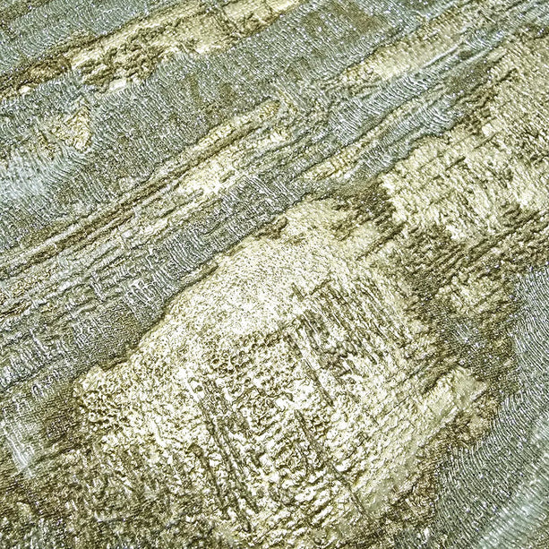 Zambaiti Parati Z10935 Gold Metallic Faux Distressed Metal Plaster Embossed Modern