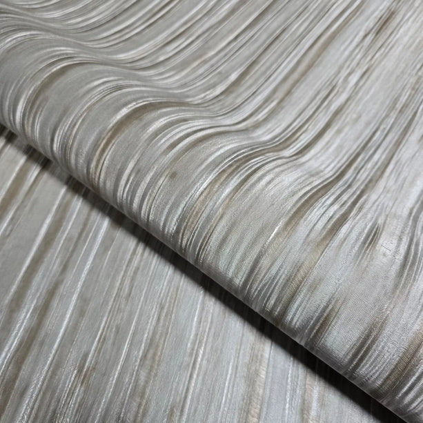 Zambaiti Parati Z10944 Rustic Silver Metallic Faux Fabric Textured Embossed