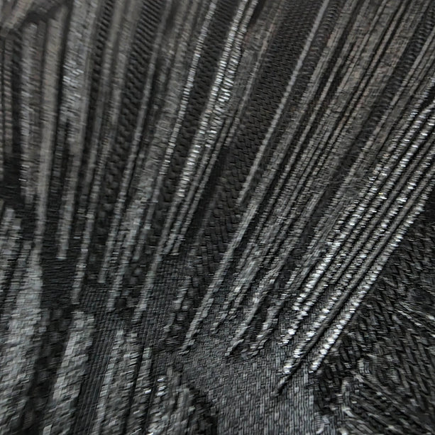 Zambaiti Parati Z20110 Modern Charcoal Black Gray Silver Shell Art Deco Faux Fabric Textured