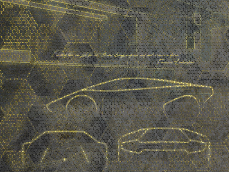 Lamborghini Z90057 Automobili Lamborghini 2 Gold Mural Panel