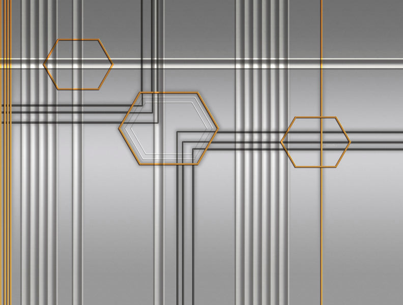 Lamborghini Z90091 Automobili Lamborghini 2 Gold Black Mural Panel