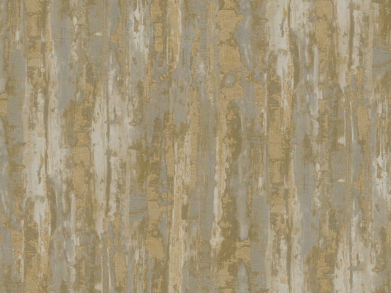 Zambaiti Parati Z10935 Gold Metallic Faux Distressed Metal Plaster Embossed Modern