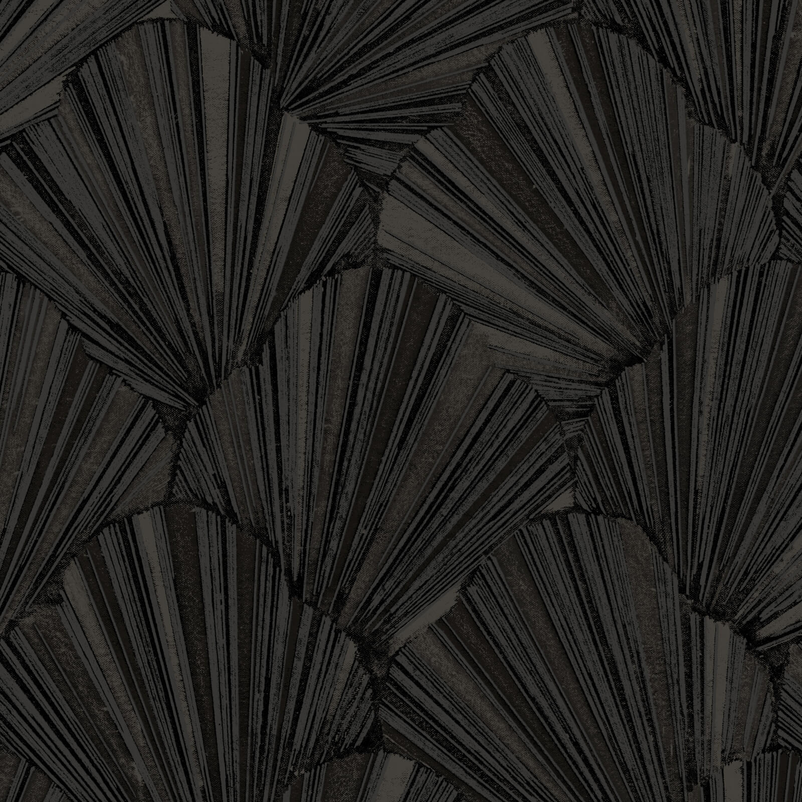 Zambaiti Parati Z20110 Modern Charcoal Black Gray Silver Shell Art Deco Faux Fabric Textured